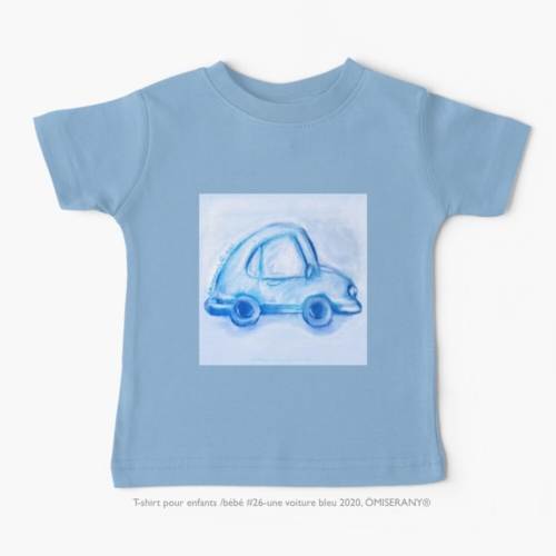 t-shirt-bébé #26-une voiture bleu 2020, ÖMISERANY®